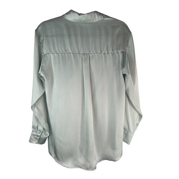 2/$30 ZARA Blouse XS Sage Green Long Sleeve Button-Up Polyester - Picture 3 of 15